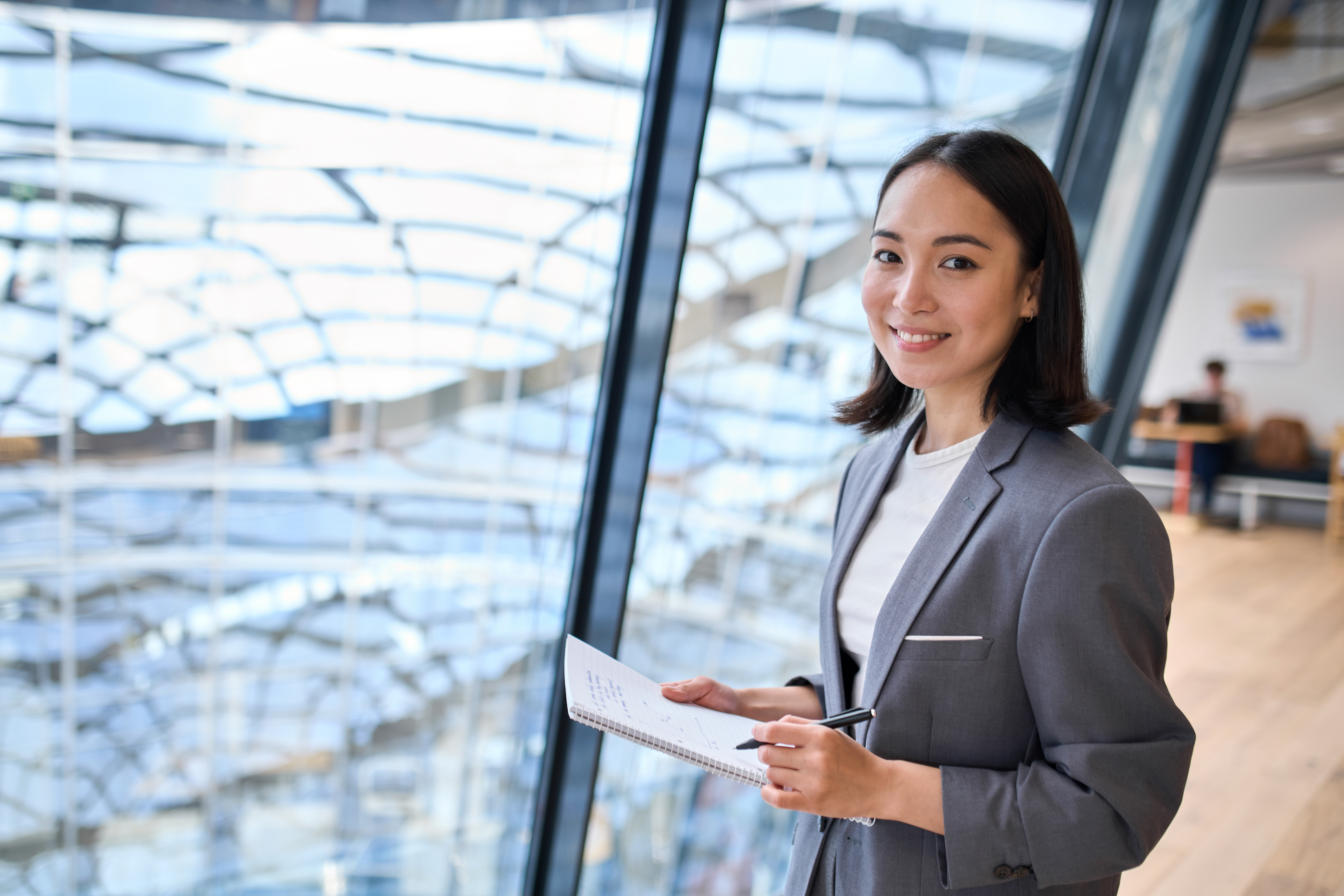 Professional woman holding folder